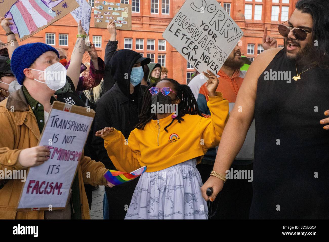 Trans Rights Protestiert Senedd Stockfoto