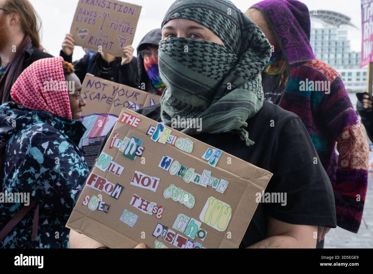 Trans Rights Protestiert Senedd Stockfoto