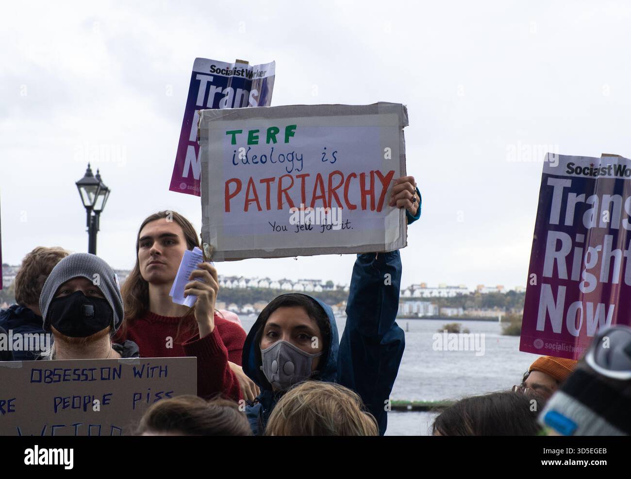 Trans Rights Protestiert Senedd Stockfoto