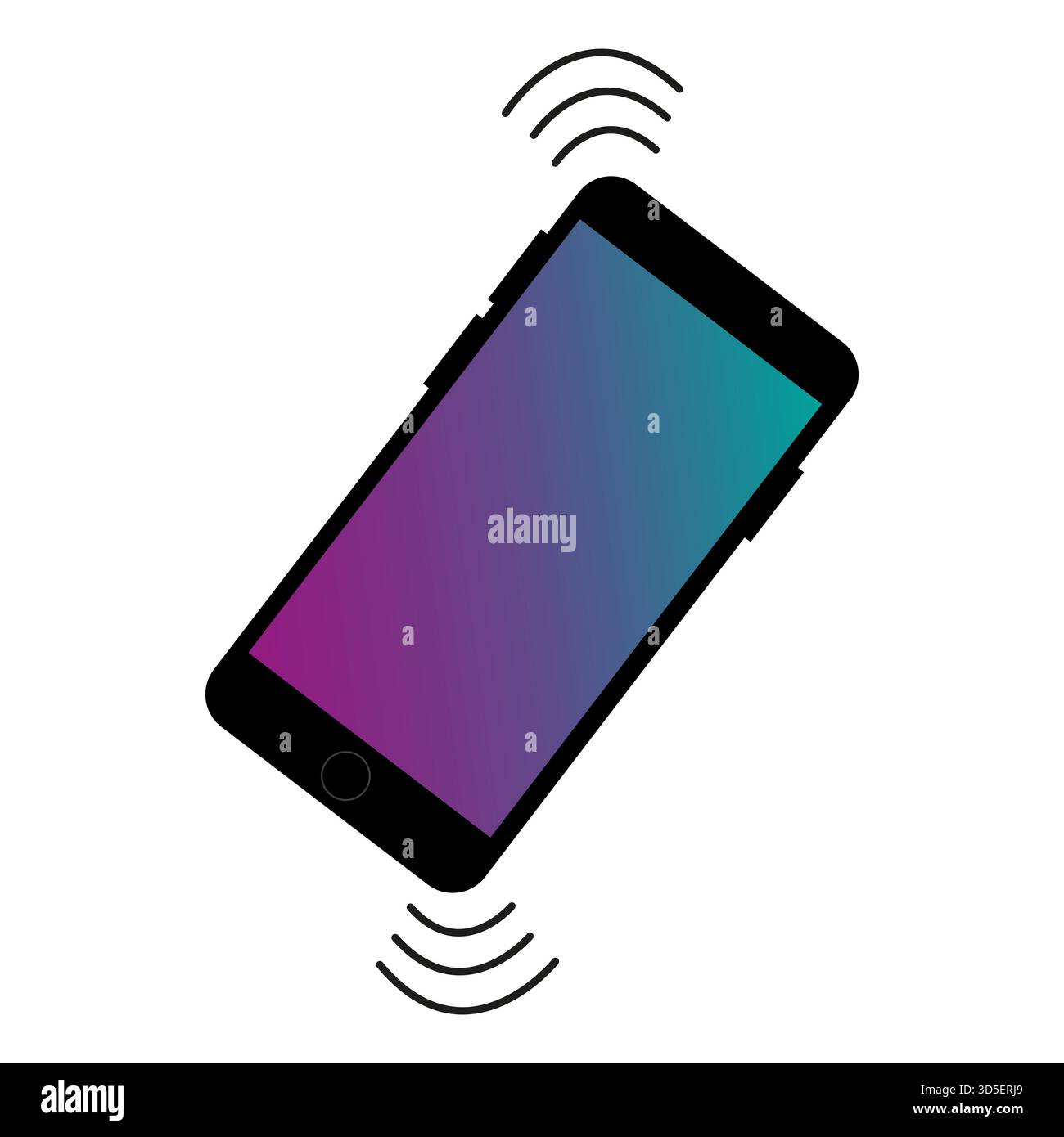 Telefon vibrieren flaches Symbol auf transparentem Hintergrund. Smartphone  mit blauem Bildschirm im Silent-Modus. Symbol auf Vibrationsmodus Zeichen  für Web. Vektor Stock-Vektorgrafik