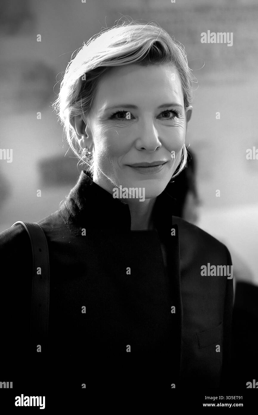 Vatikanstadt, Vatikan. November 2025. VATIKANSTADT, VATIKAN - 15. NOVEMBER: Cate Blanchett verlässt die Clementine Hall am Ende einer päpstlichen Audienz von Papst Leo XIV. Mit der Filmindustrie am 15. November 2025 im Apostolischen Palast im Vatikan. Quelle: dpa/Alamy Live News Stockfoto