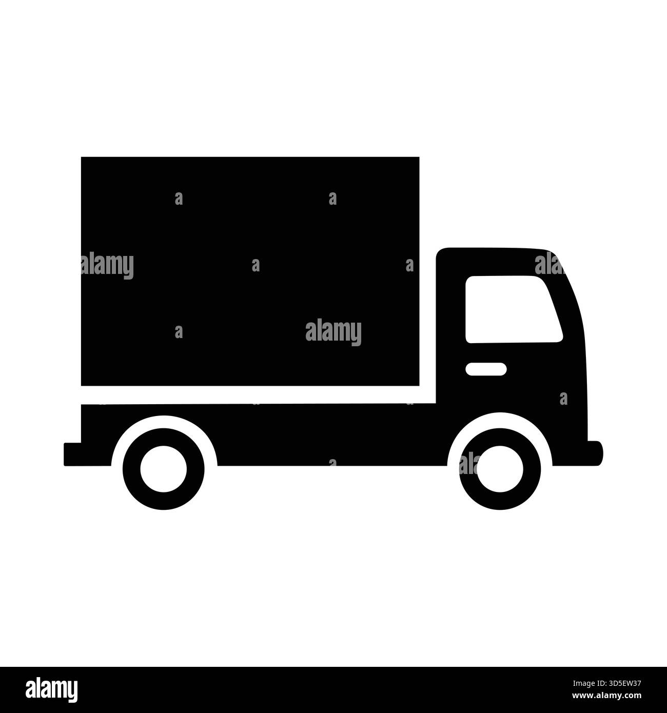 Schwarzes Silhouette-Symbol eines Lieferwagens, ideal für den Transport. Isoliert auf weißem Hintergrund, Vektor Stock Vektor