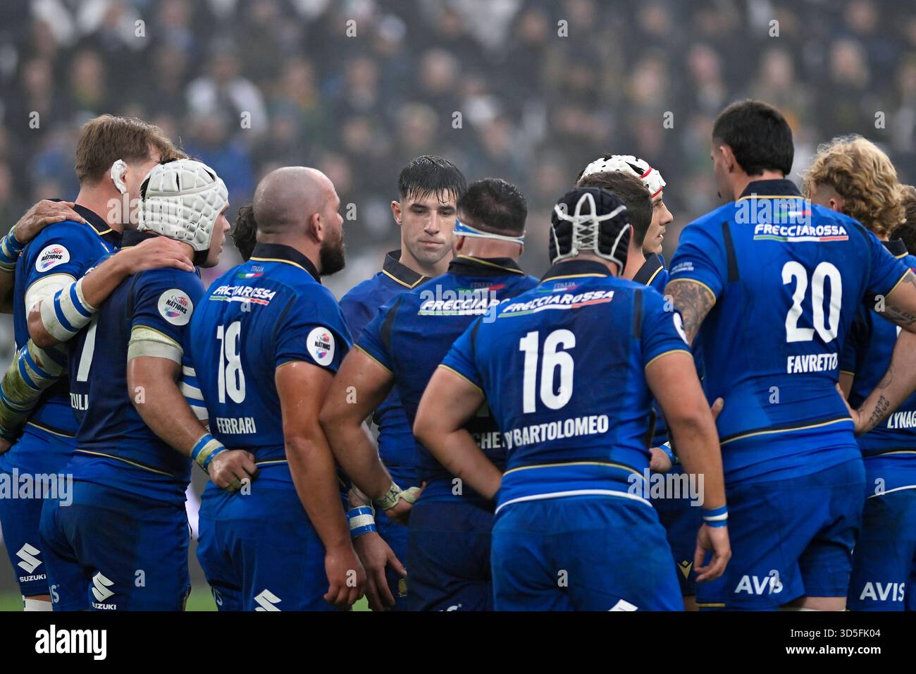 Turin, Italien, 15. November 2025 Quilter Nations Series 2025; Italien und Südafrika, Allianz Stadium Turin Italia Team während des Quilter Nations Series 2025 Spiels zwischen Italien und Südafrika im Allianz Stadium Turin am 15. November 2025 in Turin Stockfoto