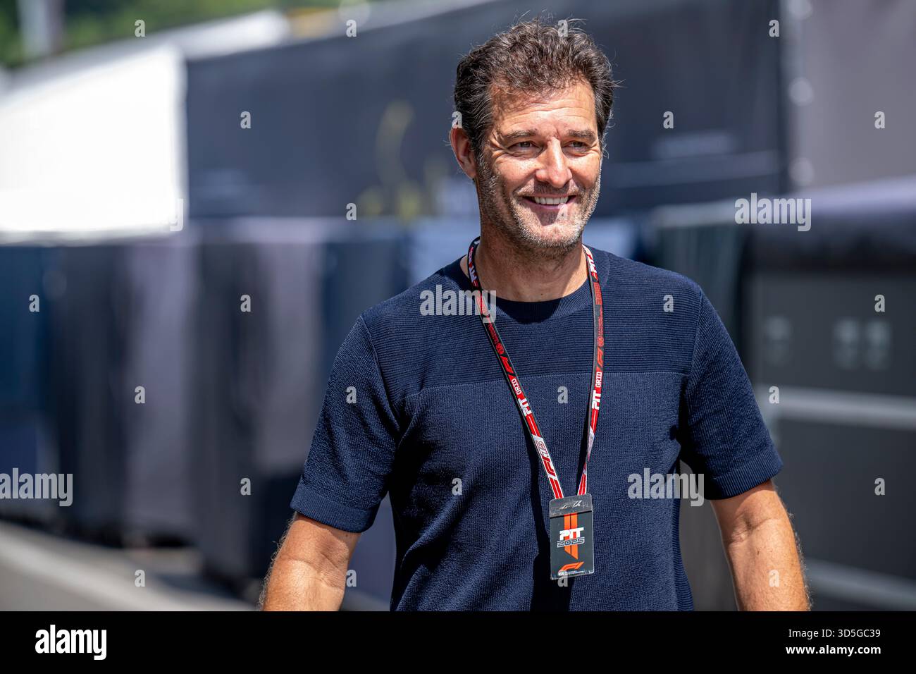 Stavelot, Belgien, 25. Juli 2025, Mark Webber, ehemaliger Rennfahrer, der beim Großen Preis von Belgien 2025 in Stavelot, Belgien, teilnimmt. Quelle: Michael Potts/Alamy Live News Stockfoto