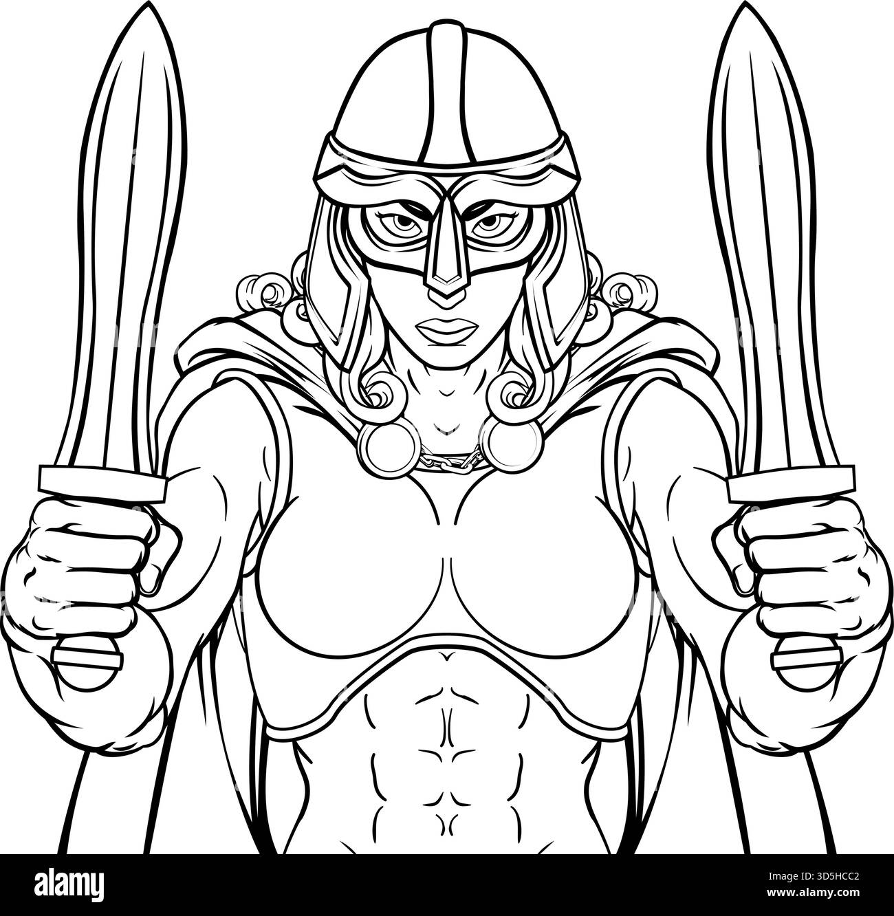 Viking Software Spartan keltischer Krieger Ritter Frau Stock Vektor