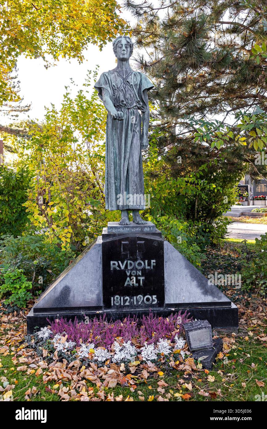 Ehrengrab von Rudolf von Alt - österreichischer Maler und Aquarellist, Wiener Zentralfriedhof, Österreich // Ehrengrab von Rudolf von Alt - österreichischer Maler und Aquarellkünstler, Wiener Zentralfriedhof, Österreich - 20251104 PD22002 Stockfoto