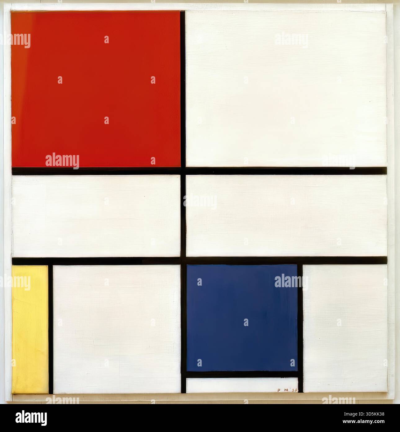 Zusammensetzung C (Zusammensetzung Nr. III) mit Rot, Gelb und Blau, 1935 von Piet Mondrian Stock Vektor