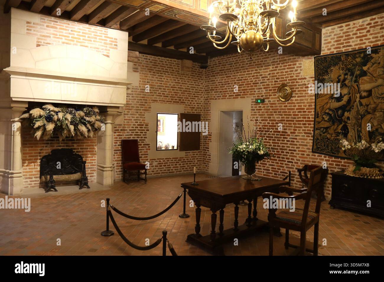 Clos Lucé, ehemaliges Haus von Leonardo da Vinci, Inneres des Hauses, Stadt Amboise, Departement Indre-et-Loire, Frankreich Stockfoto