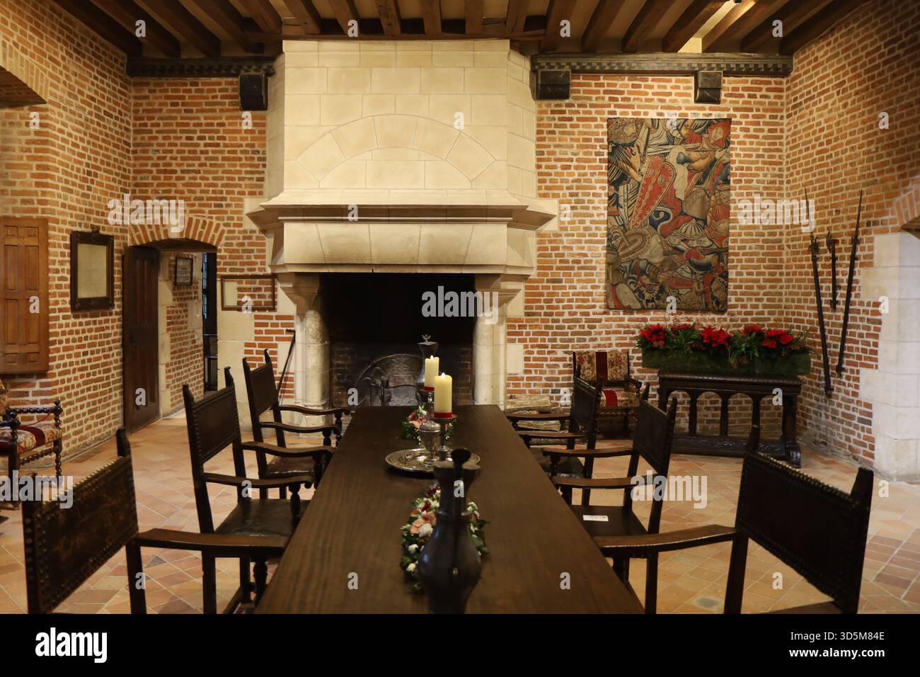 Clos Lucé, ehemaliges Haus von Leonardo da Vinci, Inneres des Hauses, Stadt Amboise, Departement Indre-et-Loire, Frankreich Stockfoto