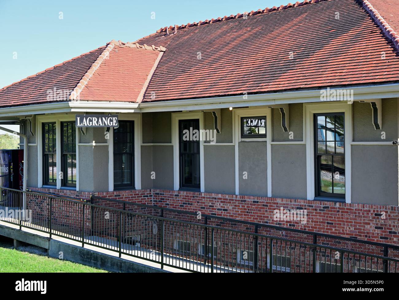 La Grange, Kentucky, USA. Der Standort des La Grange Railroad Museum and Learning Center. Stockfoto