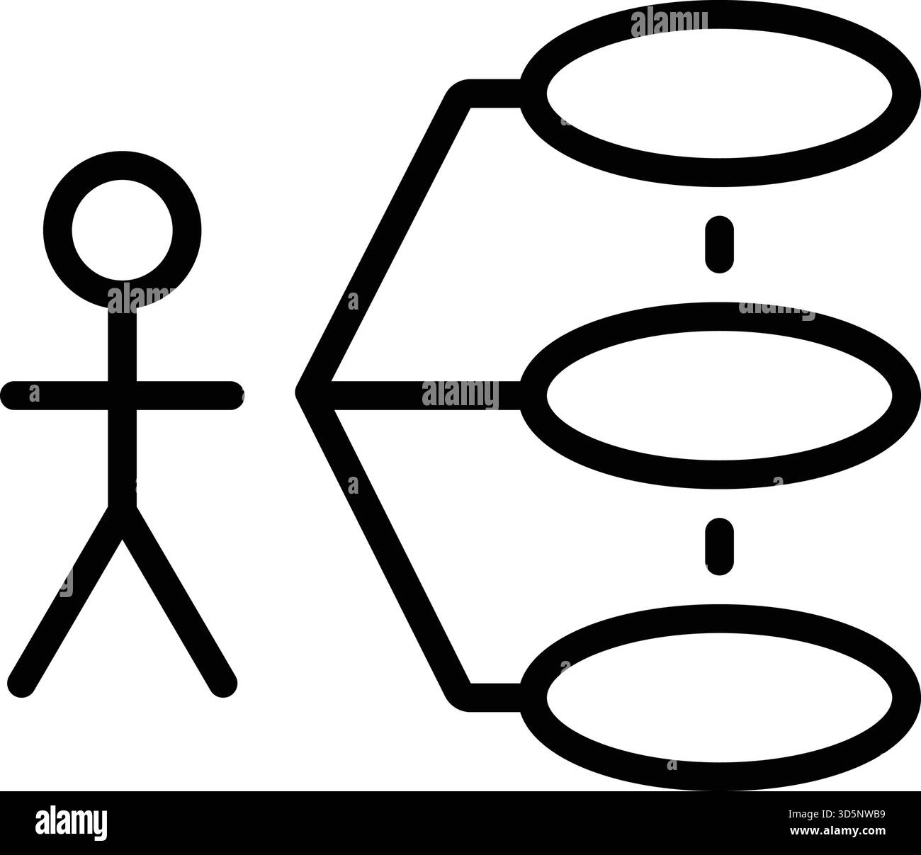 Symbol für Anwendungsfalldiagramm, verwenden Stock Vektor