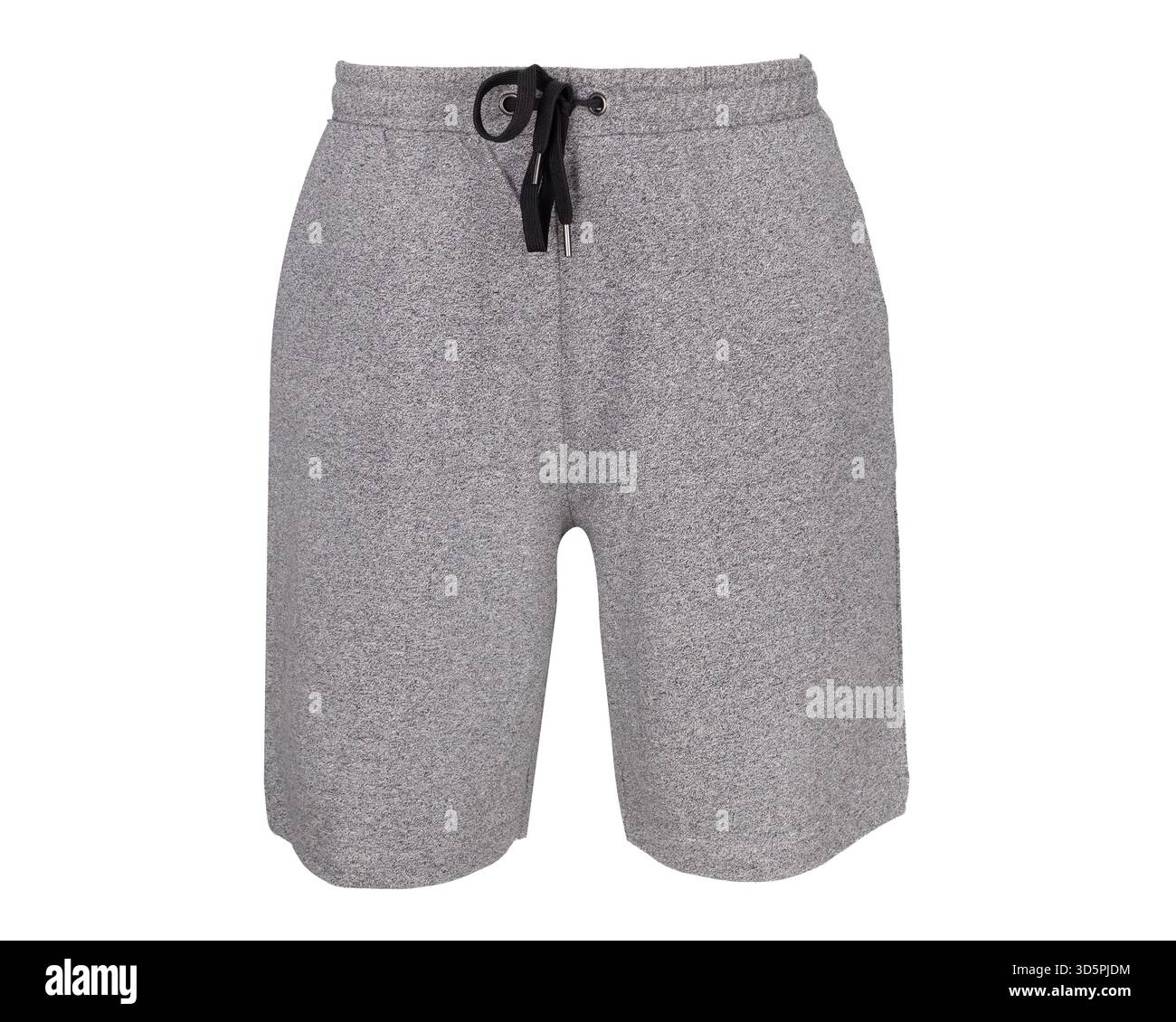 Graue, melierte Sweatshorts aus Jersey für Herren Stockfoto