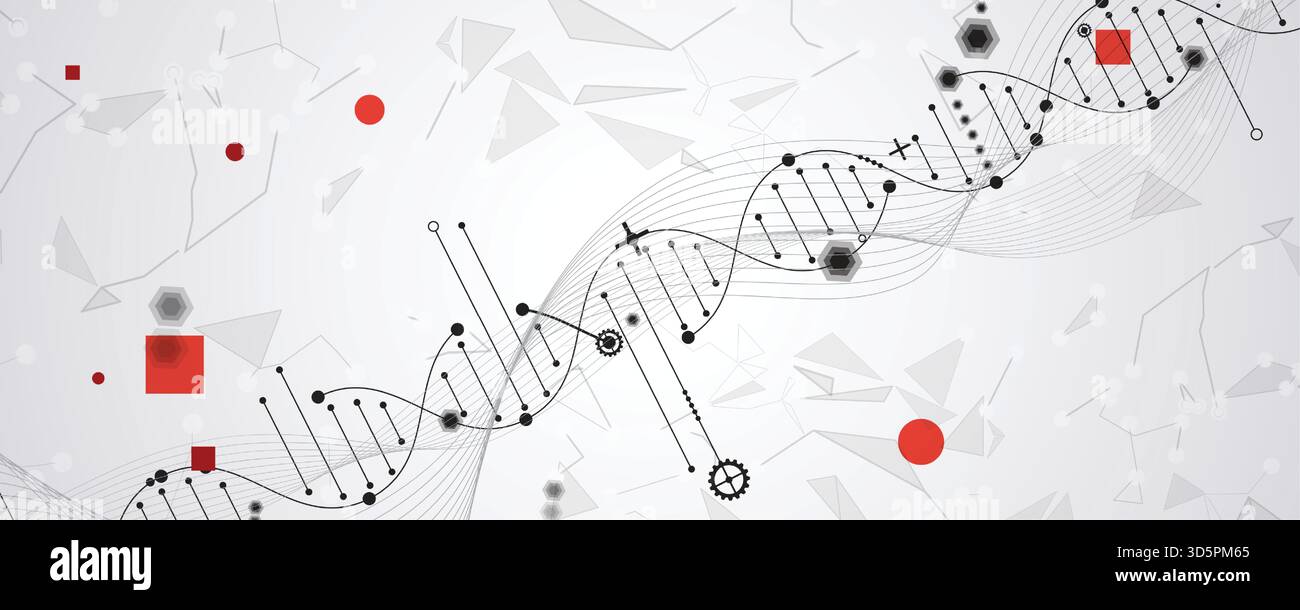 Modernes dna-Design, Nervenbahnen, molekulare Stränge Stock Vektor