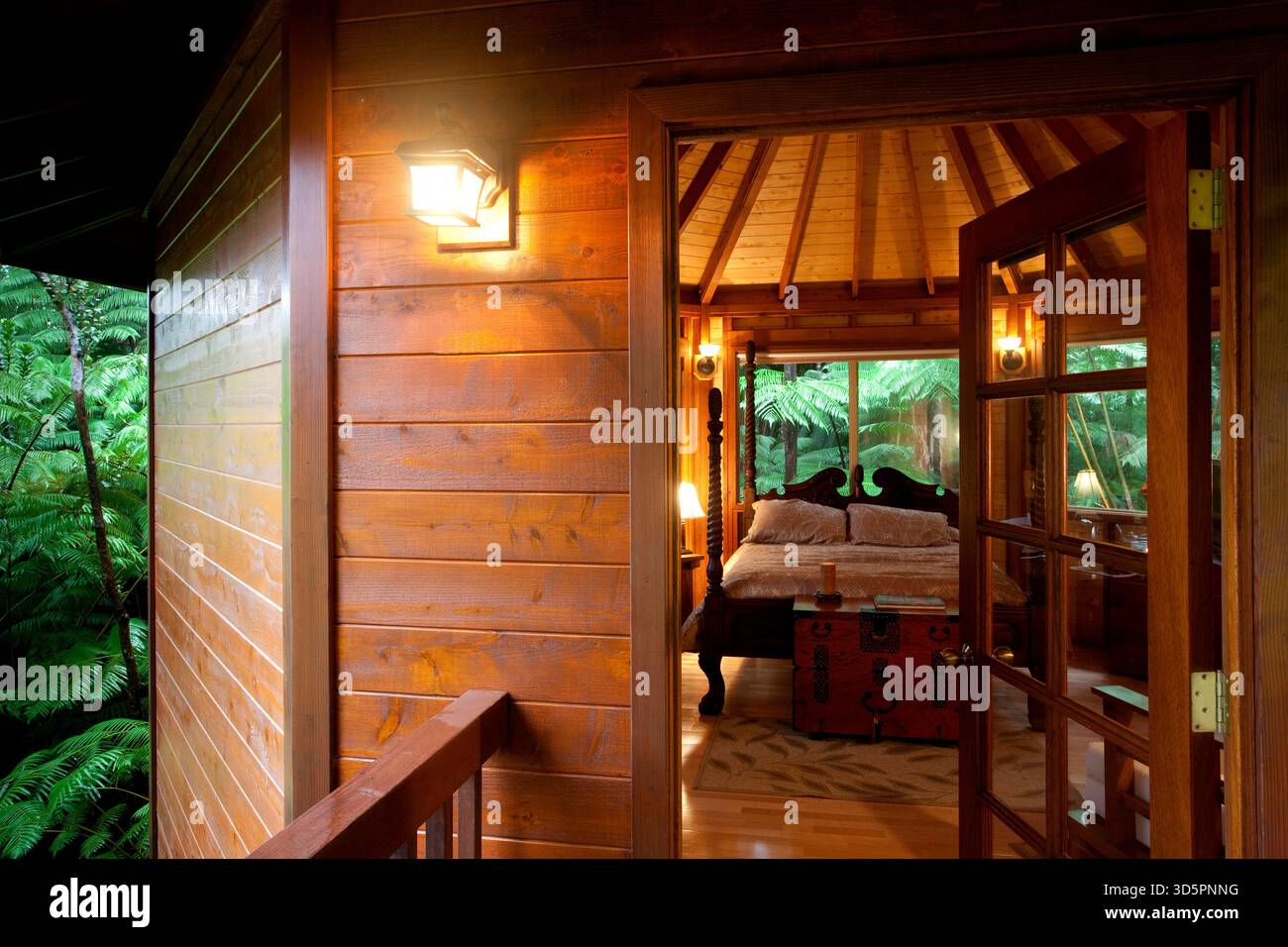 Volcano Village Lodge. Stockfoto