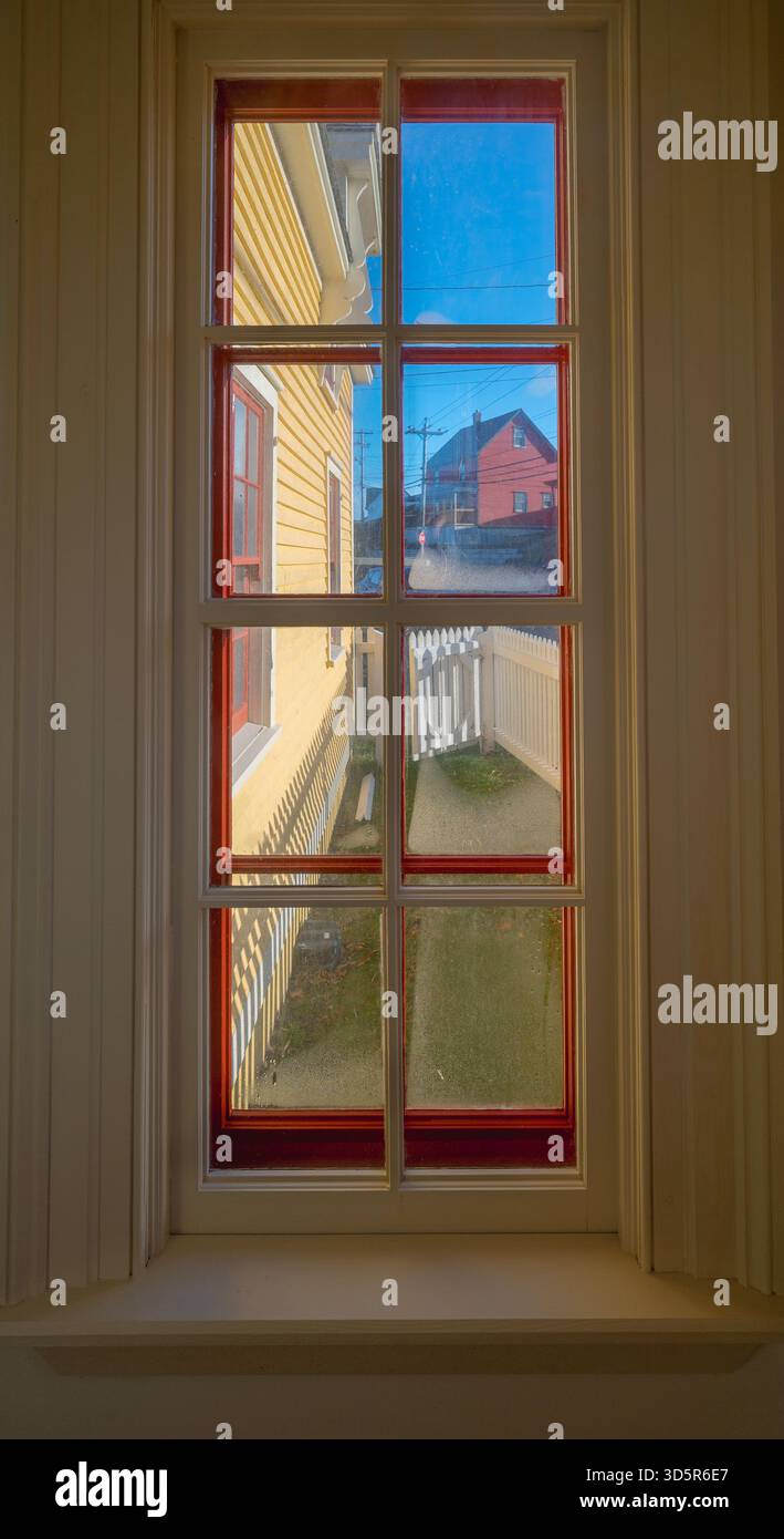Fenster in einem historischen Gebäude in Bonavista, Neufundland und Labrador, Kanada Stockfoto