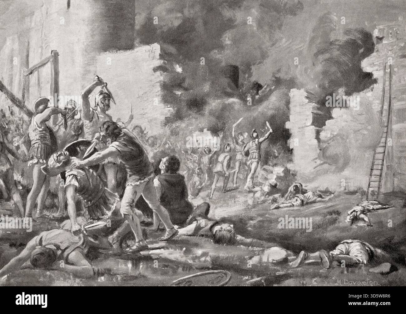 EDITORIAL der Fall von Saguntum, Valencia, Spanien nach der Belagerung durch Hannibal im Jahr 219 v. Chr. Stockfoto