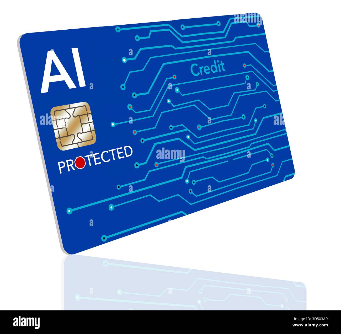 Die Prävention von KI-Betrug ist jetzt in Kreditkarten wie diese integriert, um eine Vielzahl von Techniken zur Erkennung von Betrug zu nutzen, bevor er geschieht und alles in Wirklichkeit Stockfoto