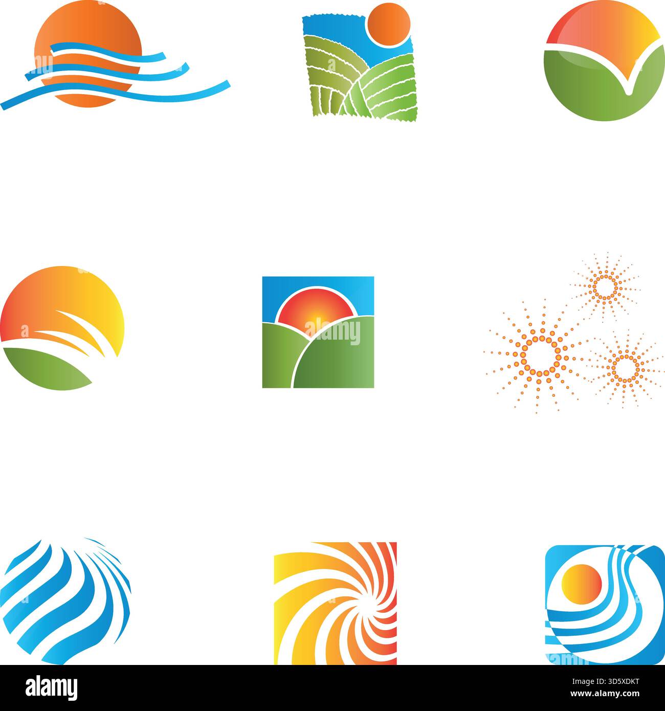 Nature-Logo-Kollektion, Logo-Kollektion, Logos für Natur, Wellness und Gartenarbeit Stock Vektor