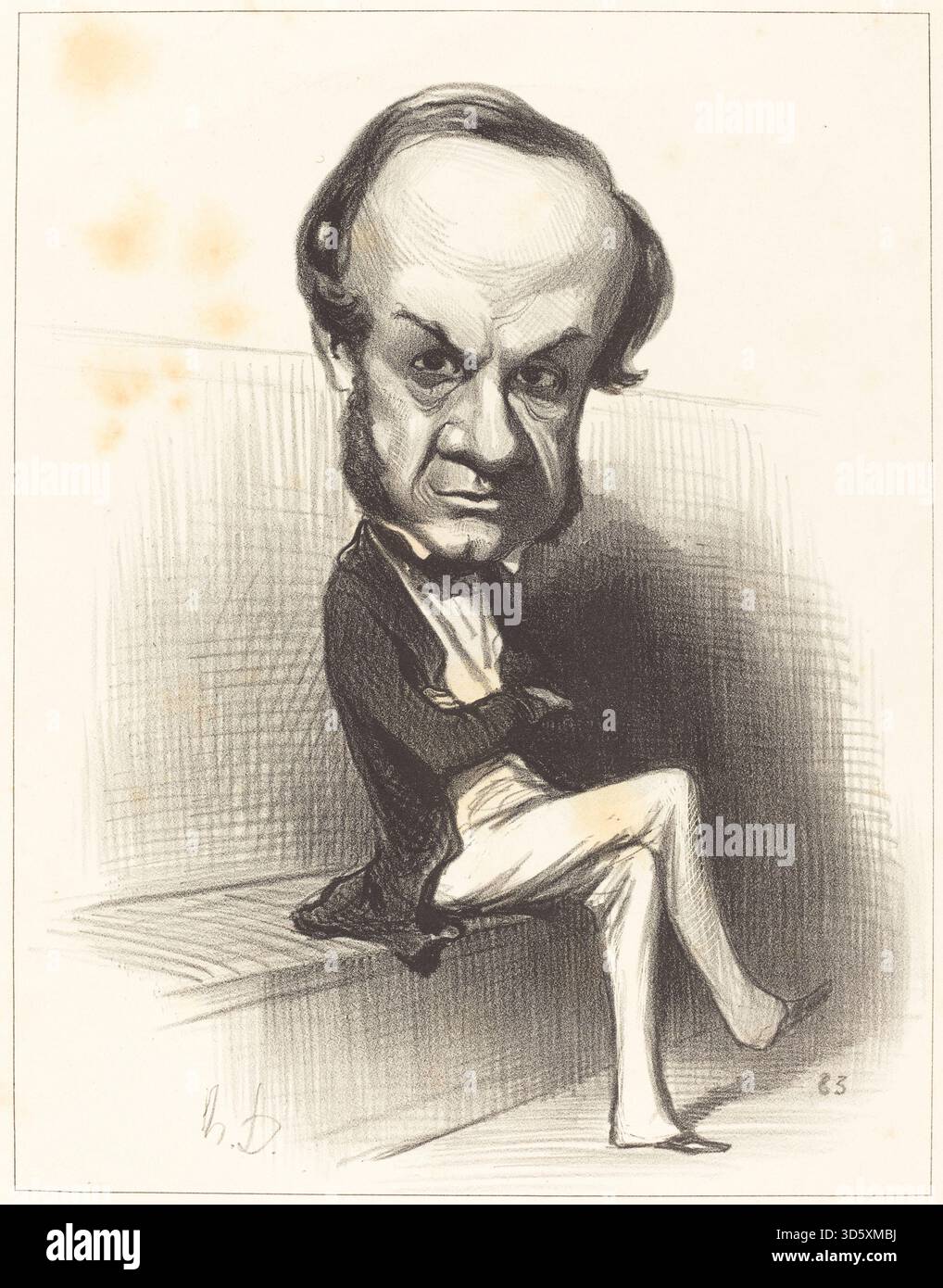 Diese Porträt-Lithographie von Honoré Daumier aus dem Jahr 1850 zeigt Marschall Lannes, Herzog von Montebello, Gesichtszüge, Ausdruck, Haltung, Militärkleidung und kompositorische Elemente, die typisch für formale Porträts des 19. Jahrhunderts sind. Stockfoto