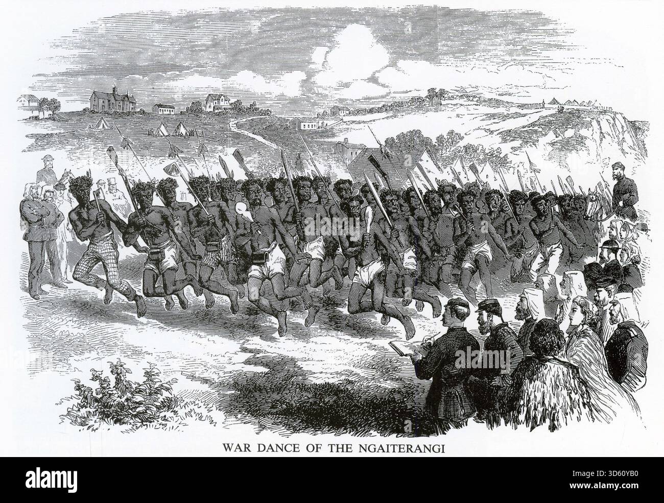 Kriegstanz des Ngaiterangi Maori-Stammes in Neuseeland Stockfoto