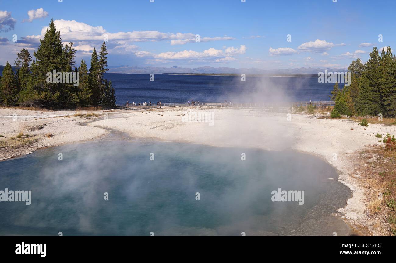 Thumb Geysir im Yellowstone National Park, Wyoming Stockfoto