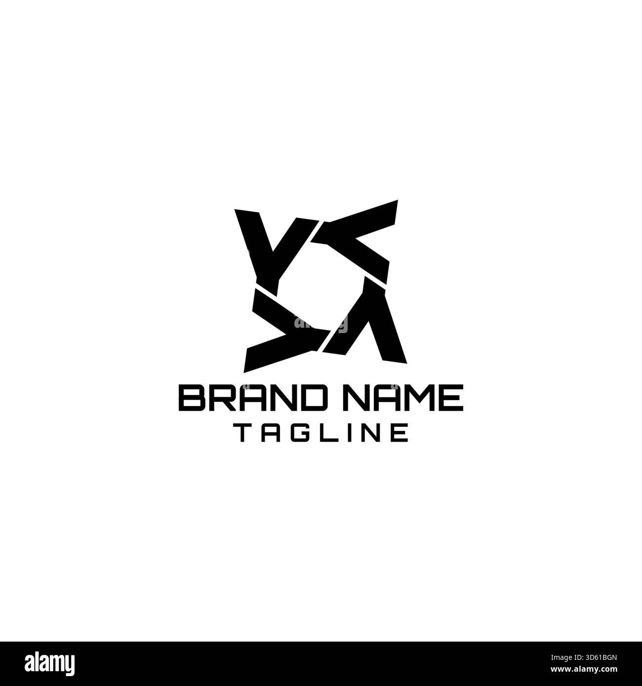 Initial Letter Y Rotation Logo Design Vektor Stock Vektor