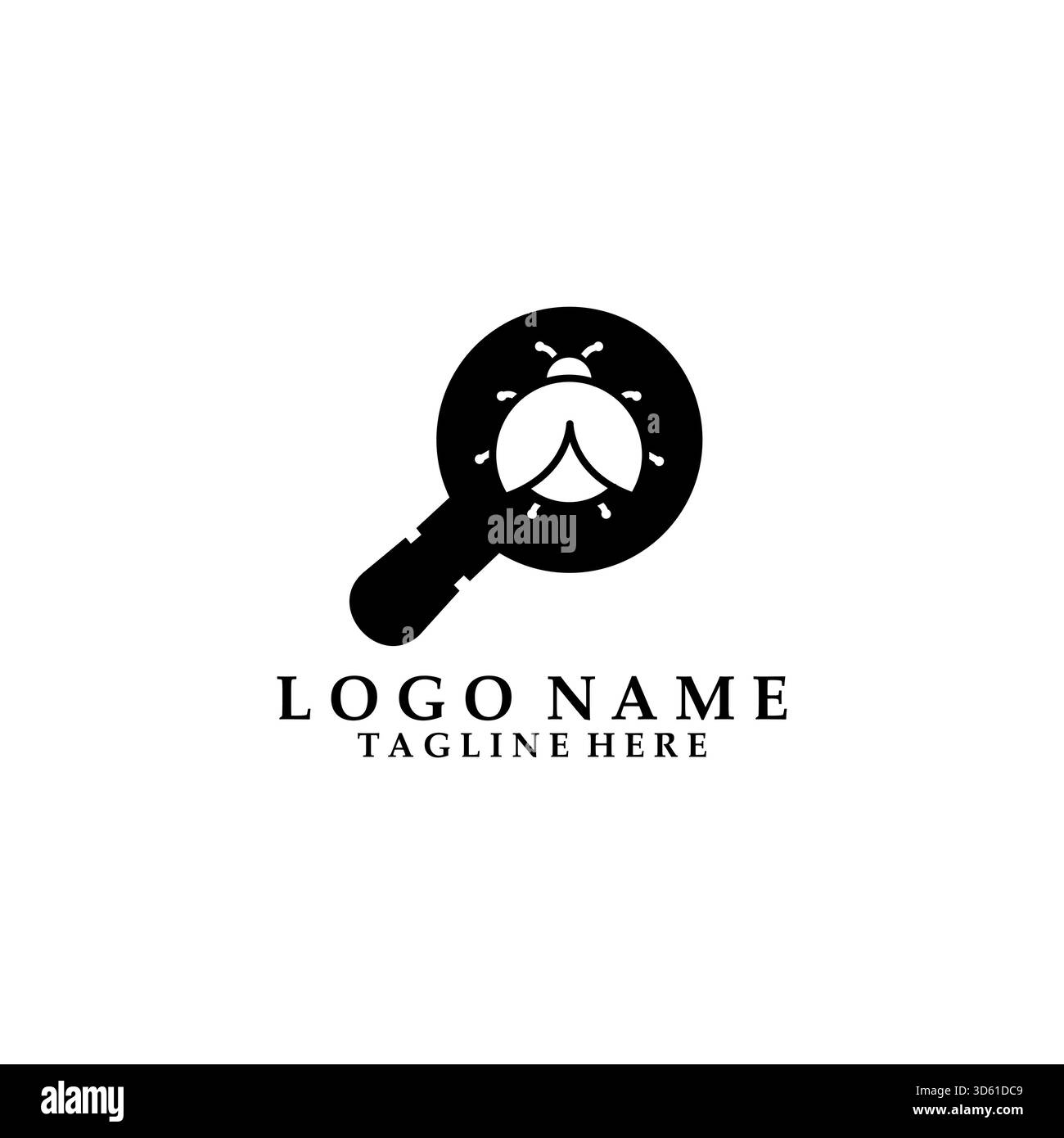 Suche nach dem Design-Vektor des Bug-Logos Stock Vektor