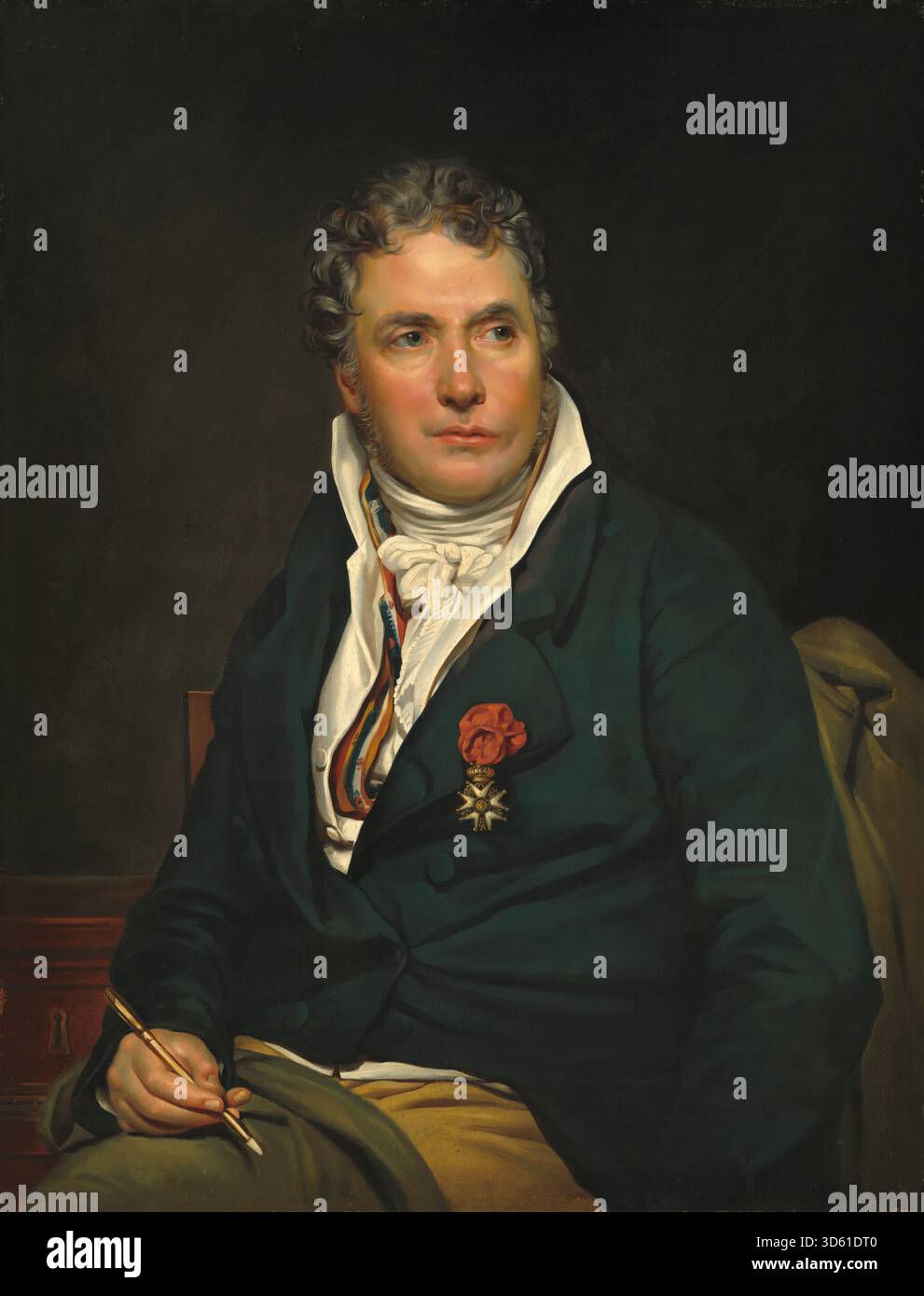 Ölgemälde von Jacques Louis David, 89,2 x 67,8 cm auf Leinwand, mit detaillierter Komposition, Figurenanordnung, Vorhänge, Haltung, und klassischer Stil aus dem 18. Jahrhundert in gerahmter Darstellung. Stockfoto