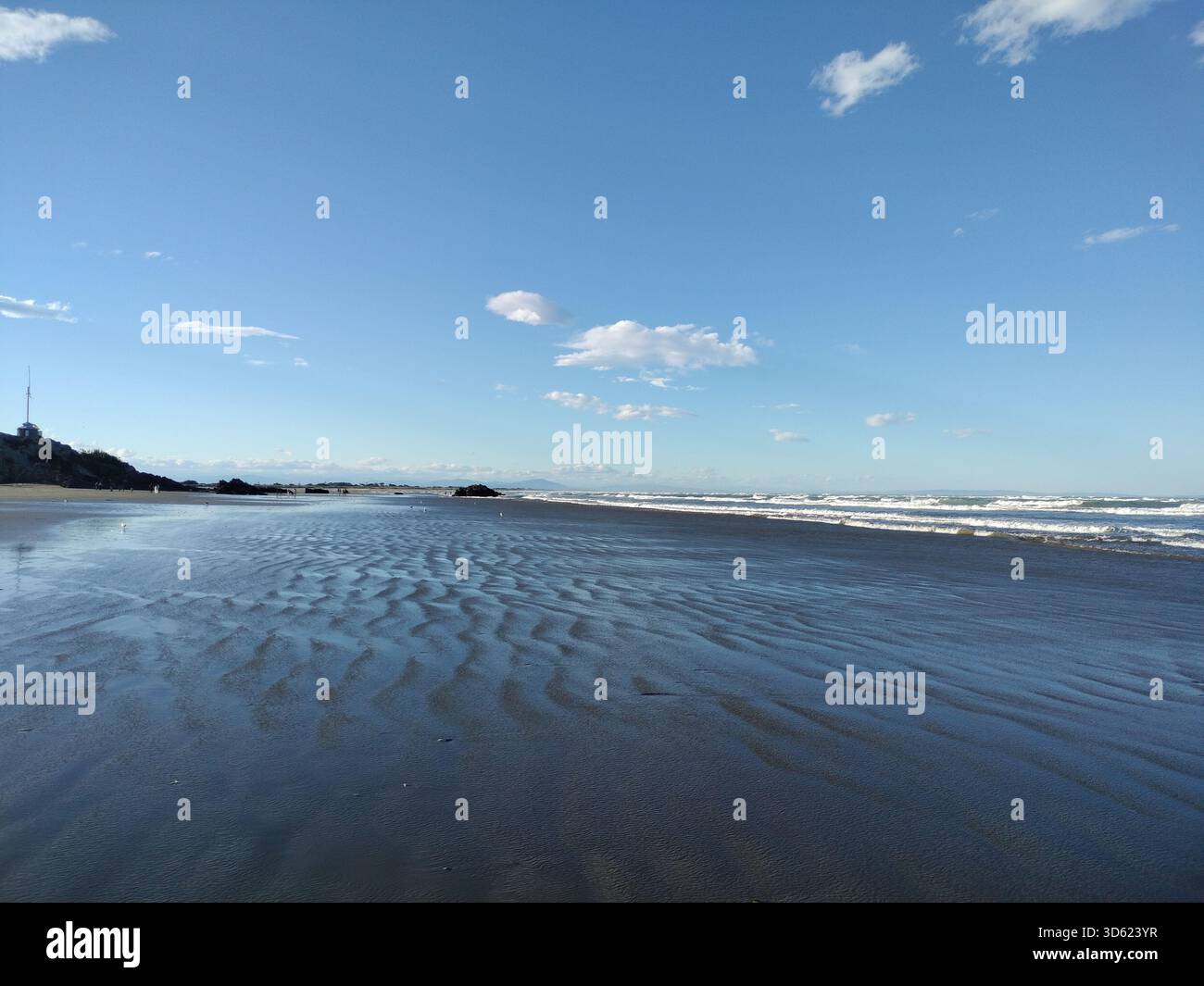 Ebbe am Sumner Beach Christchurch Neuseeland Stockfoto