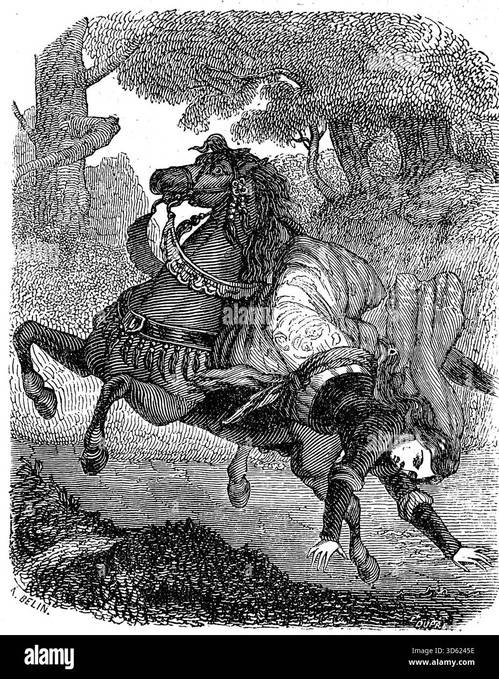 Tod von Maria von Burgund (1457-1482), 27. März 1482, nach einem Sturz von ihrem Pferd bei einem Jagdunfall in der Nähe von Brügge. Stich. 19. Jahrhundert. Stockfoto