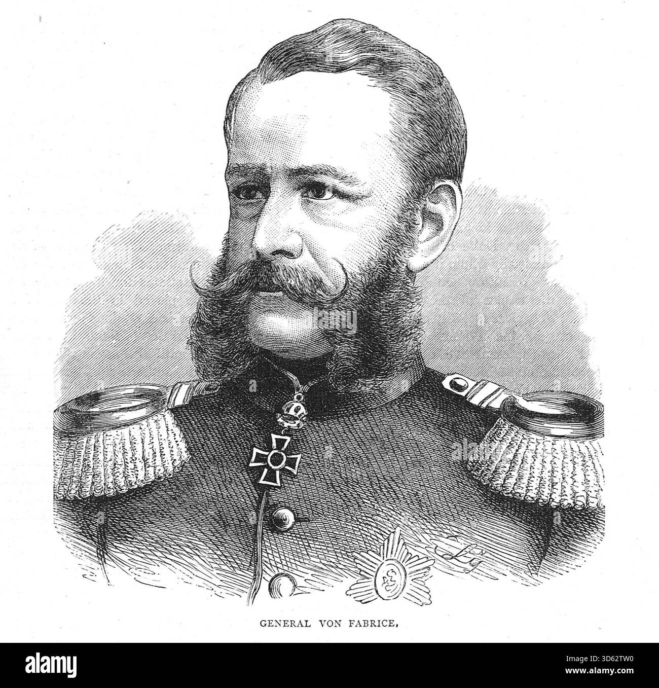 General von Fabrice, sächsischer Kriegsminister während des Deutsch-Französischen Krieges. Stockfoto
