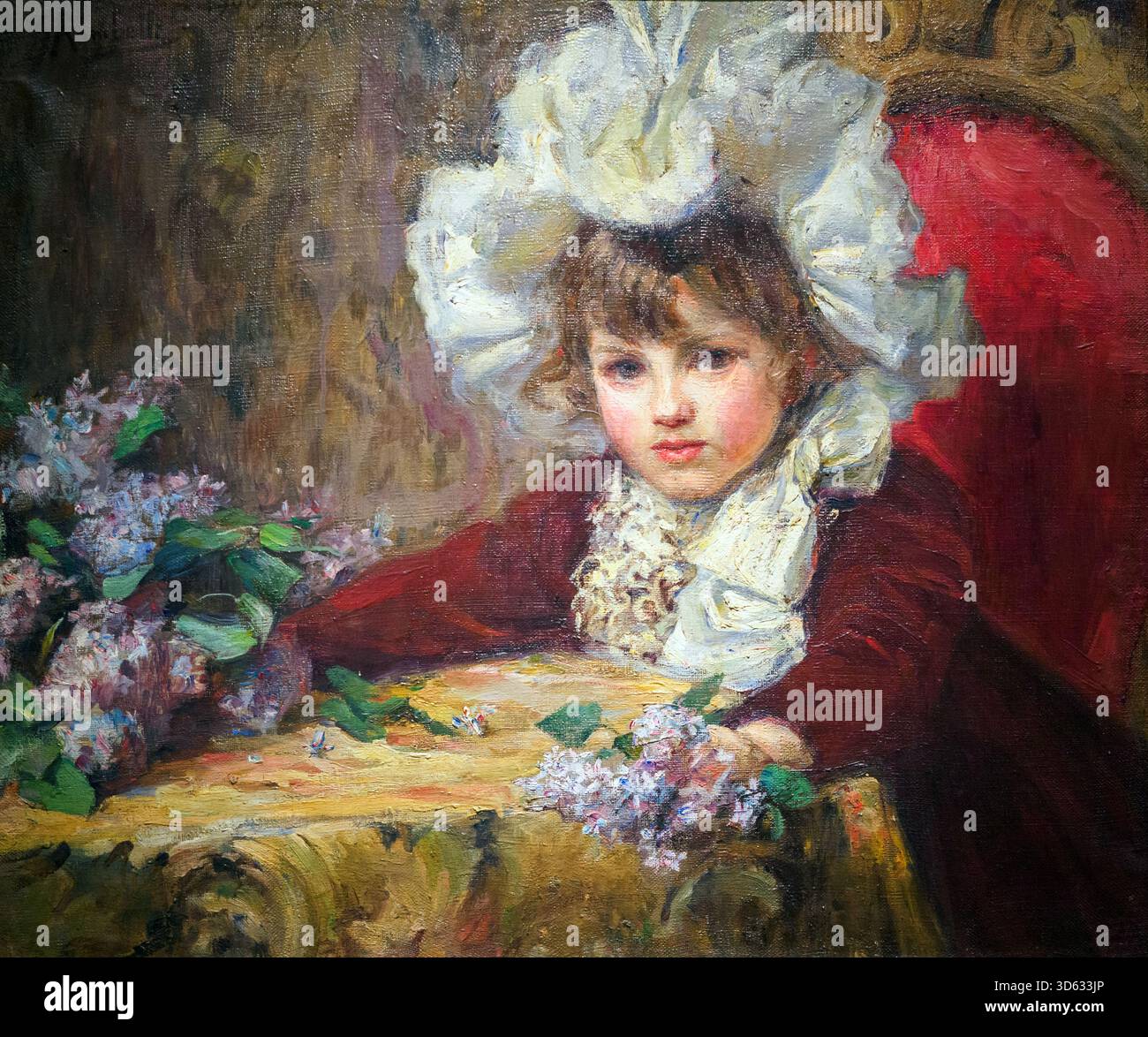 Porträt von Marisa Gamberini (1900) von Giuseppe Rambelli (1868 - 1954) - Öl auf Leinwand Stockfoto