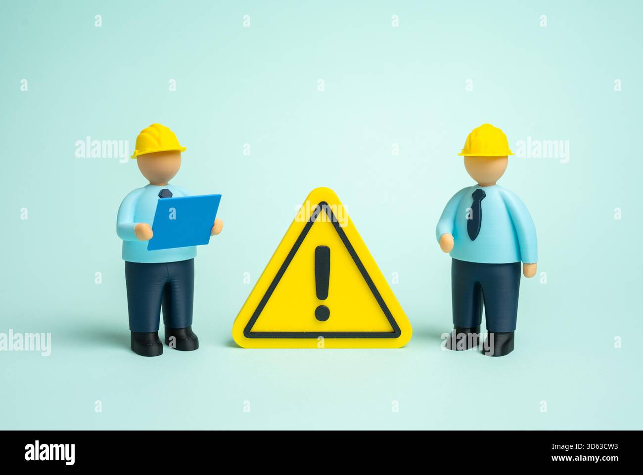 Konstrukteure haben ein kritisches Konstruktionsproblem identifiziert. Sanierung von Konstruktionsfehlern. Neubaufragen. Genehmigungen und Vorschriften. Aushubarbeiten. Unterirdische Infrastruktur. Technische Sicherheit Stockfoto