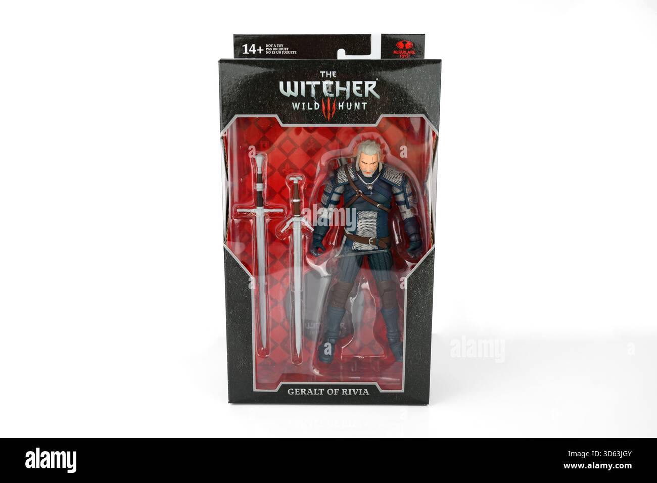 Geralt of Rivia Actionfigur in Box aus The Witcher 3: Wild Hunt - Wales, UK - 31. Oktober 2025 Stockfoto
