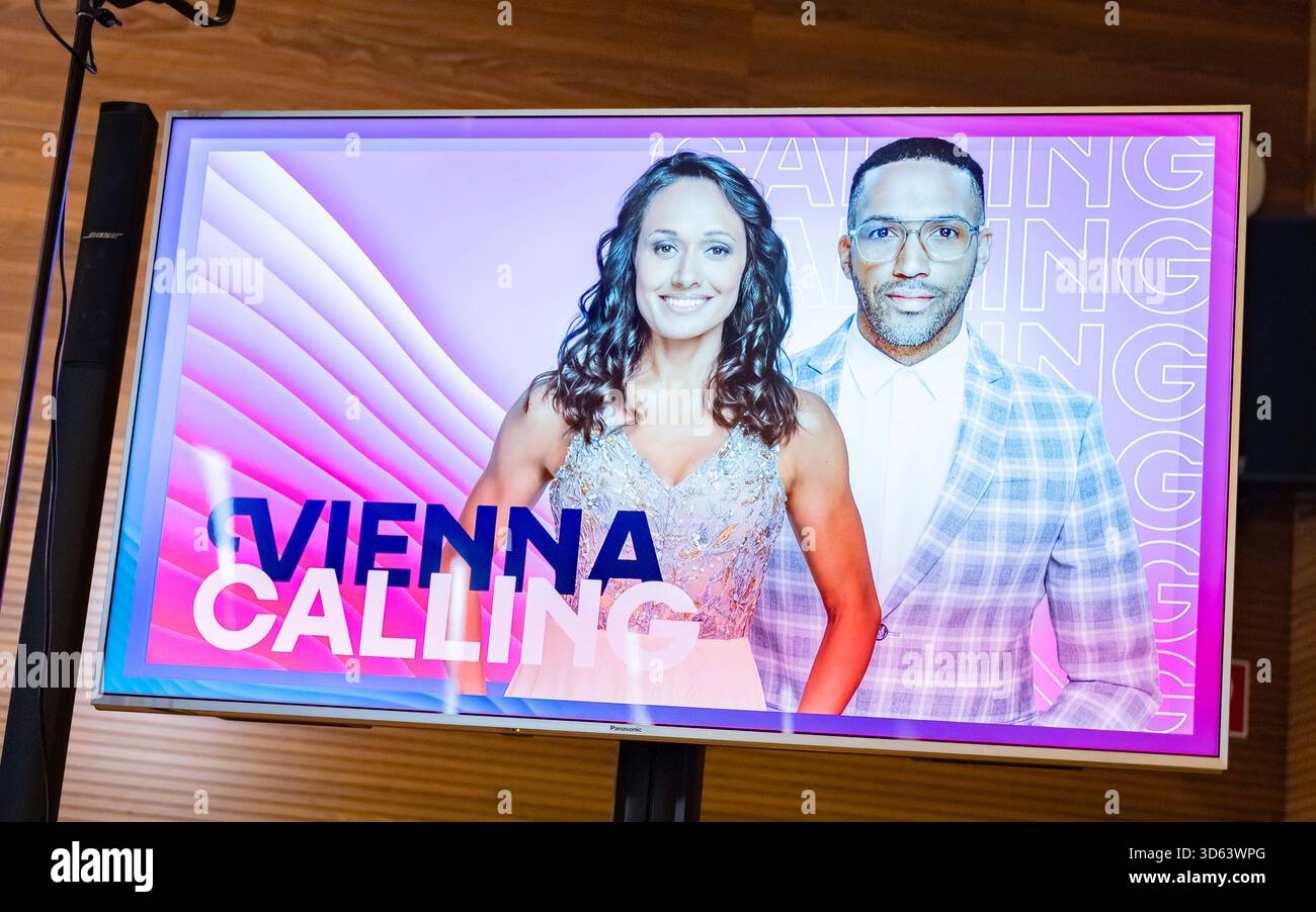 20251118 PG ORF Medienupdate zum Eurovision Song Contest 2026 in Wien, OESTERREICH - 18. NOVEMBER: Sujet - Symolbild - Mediengespraech anlaesslich eines ORF Updates zum 70. Eurovision Song Contest vom 12. bis zum 16. Mai 2026 in Wien im Foyer der Halle F der Wiener Stadthalle am 18. November 2025 in Wien, Oesterreich. 251118 SEPA 17 025 Copyright: XIsabellexOuvrardx SEPAxMedia Stockfoto