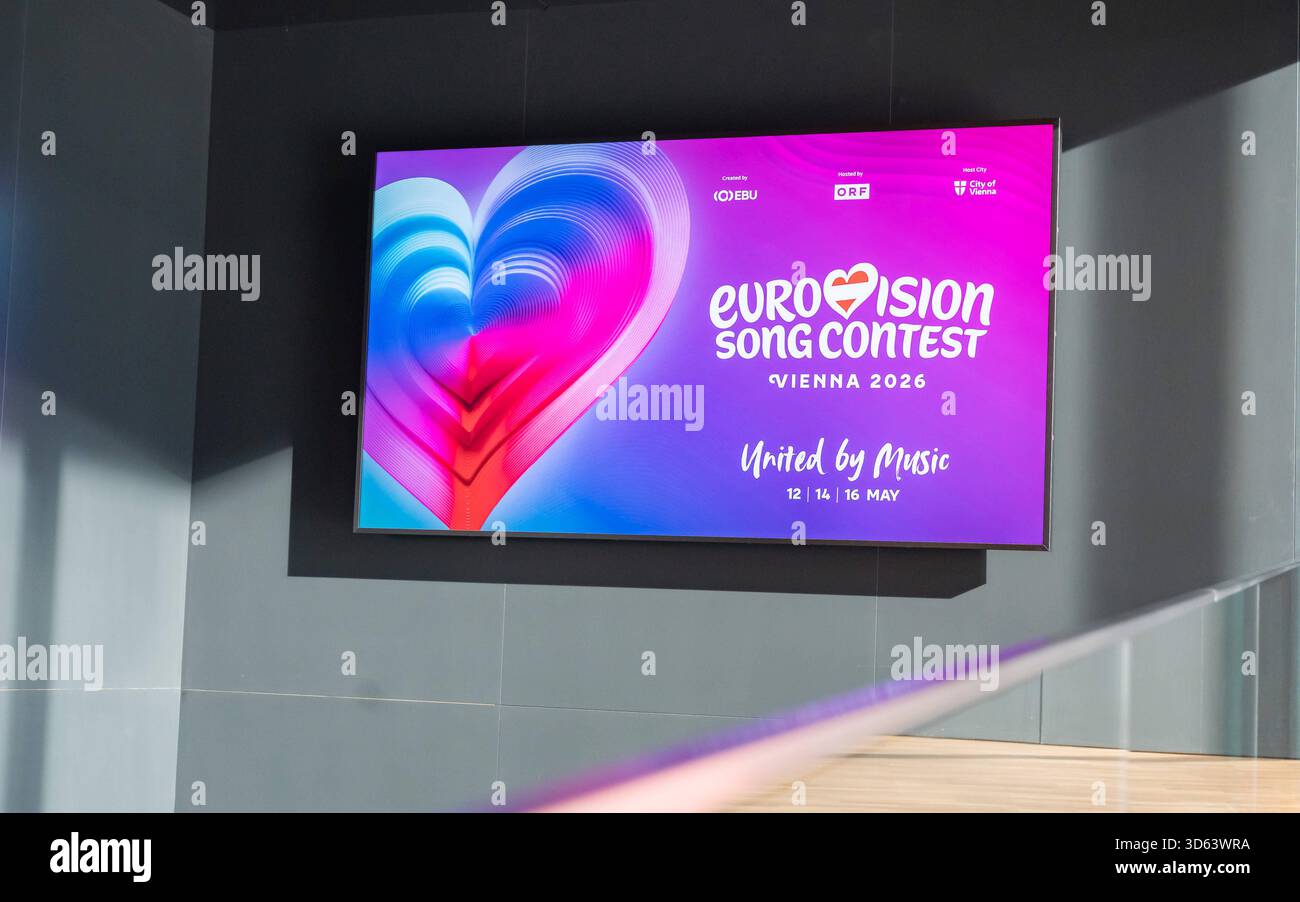 20251118 PG ORF Medienupdate zum Eurovision Song Contest 2026 in Wien, OESTERREICH - 18. NOVEMBER: Sujet - Symolbild - Mediengespraech anlaesslich eines ORF Updates zum 70. Eurovision Song Contest vom 12. bis zum 16. Mai 2026 in Wien im Foyer der Halle F der Wiener Stadthalle am 18. November 2025 in Wien, Oesterreich. 251118 SEPA 17 045 Copyright: XIsabellexOuvrardx SEPAxMedia Stockfoto