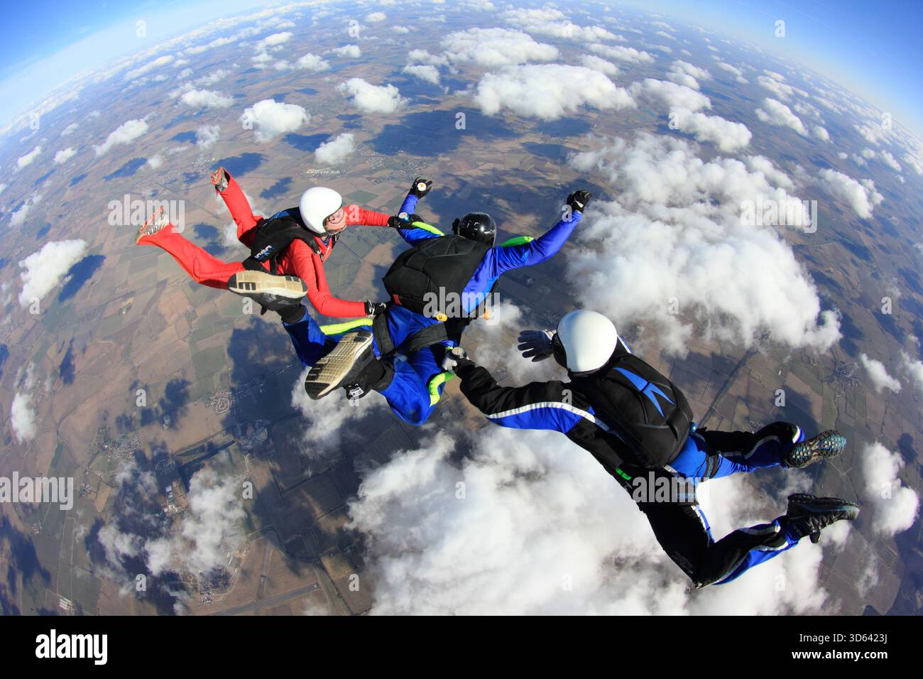 Beschleunigter Freifall bei Skydive Langar Stockfoto