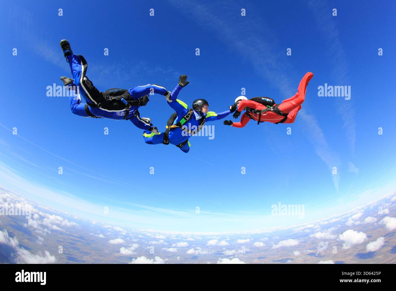 Beschleunigter Freifall bei Skydive Langar Stockfoto
