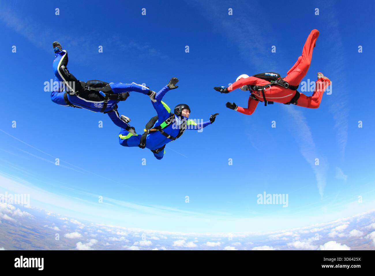 Beschleunigter Freifall bei Skydive Langar Stockfoto