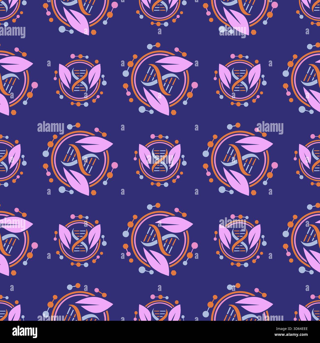 ECO-dna-Blumenmuster Stock Vektor