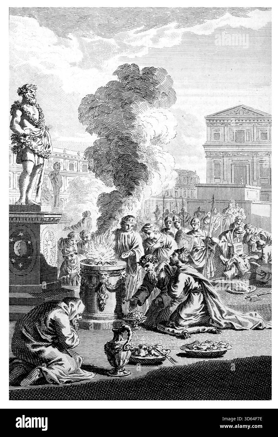 Illustration des Götzendiensts und Apostats Jerobeam König von Israel, gefolgt vom Tod seines Lieblingsohnes und den schrecklichen Katastrophen Stockfoto