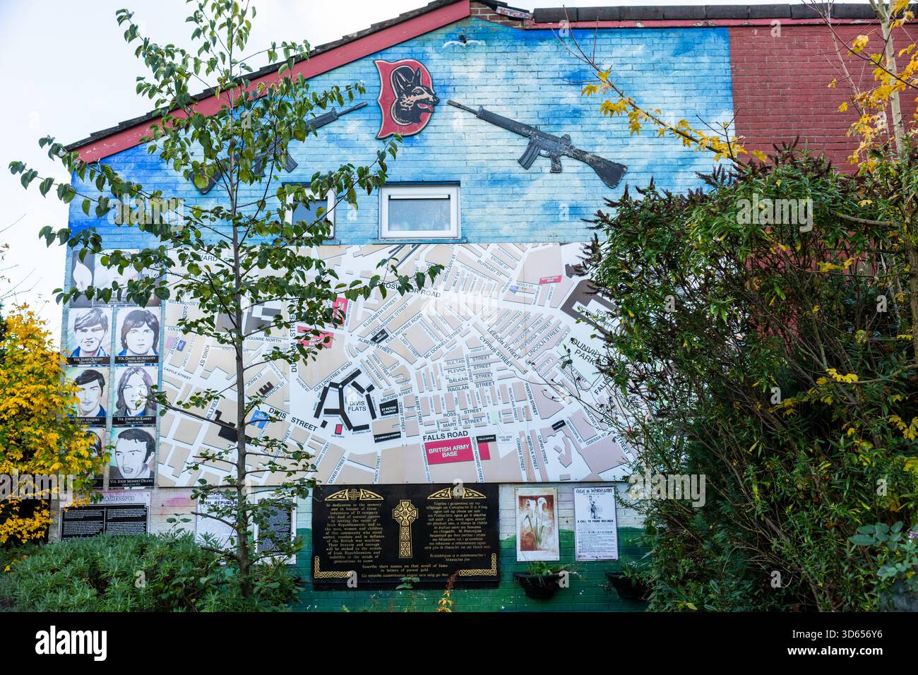Politisches Wandbild, Belfast, Nordirland, 2025 Stockfoto