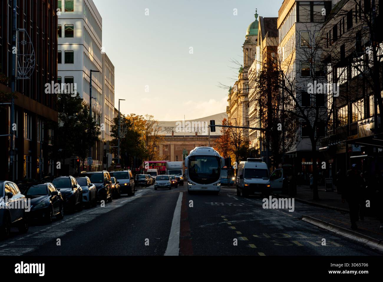 Stadtzentrum von Belfast im späten Nachmittagslicht, 2025 Stockfoto
