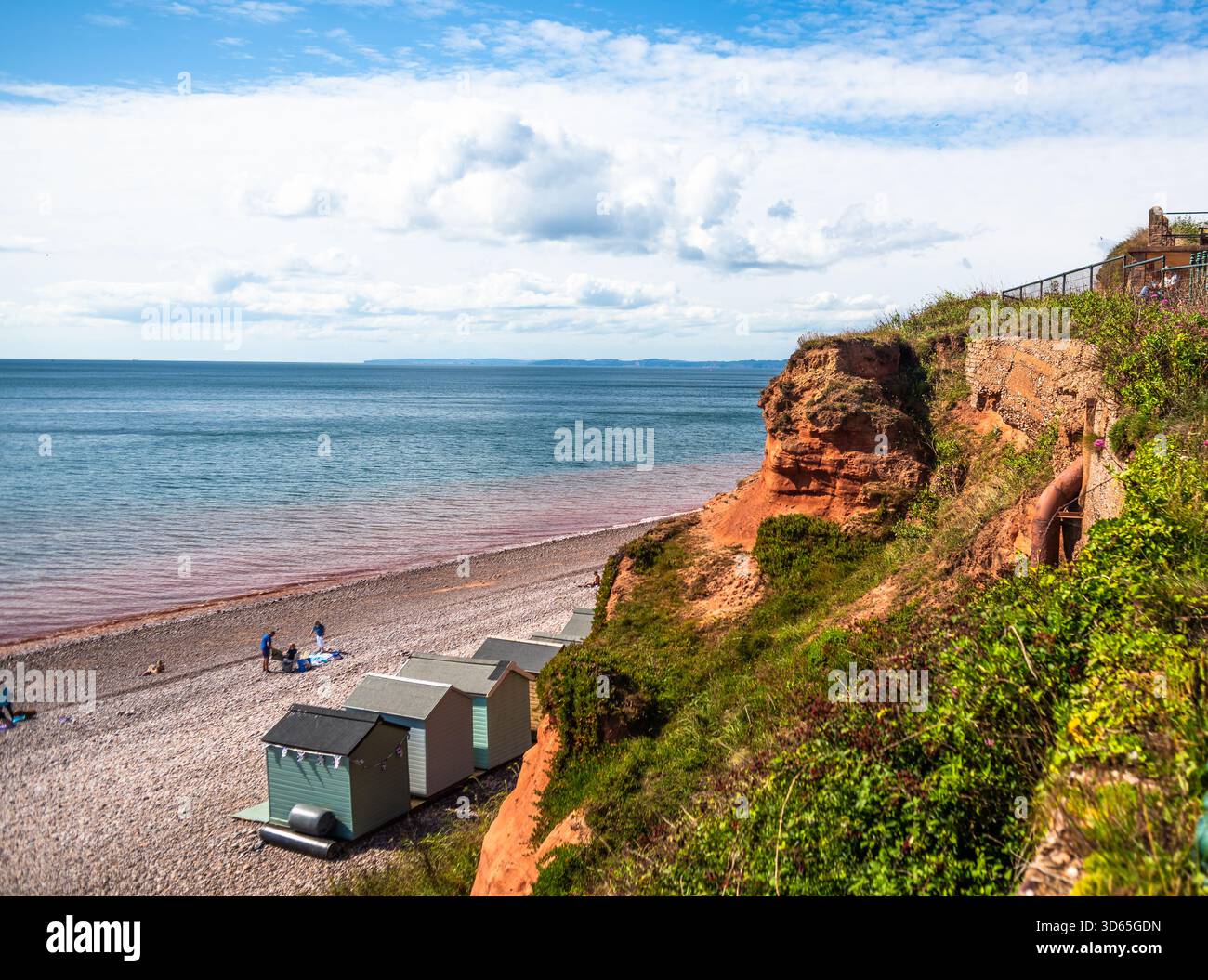 Die Klippen am Budleigh Beach. Stockfoto