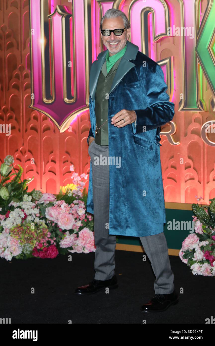 New York, New York, USA. November 2025. Jeff Goldblum besucht die Premiere von Wicked: For Good in der David Geffen Hall in New York. Quelle: Greg Allen/Alamy Live News. Stockfoto