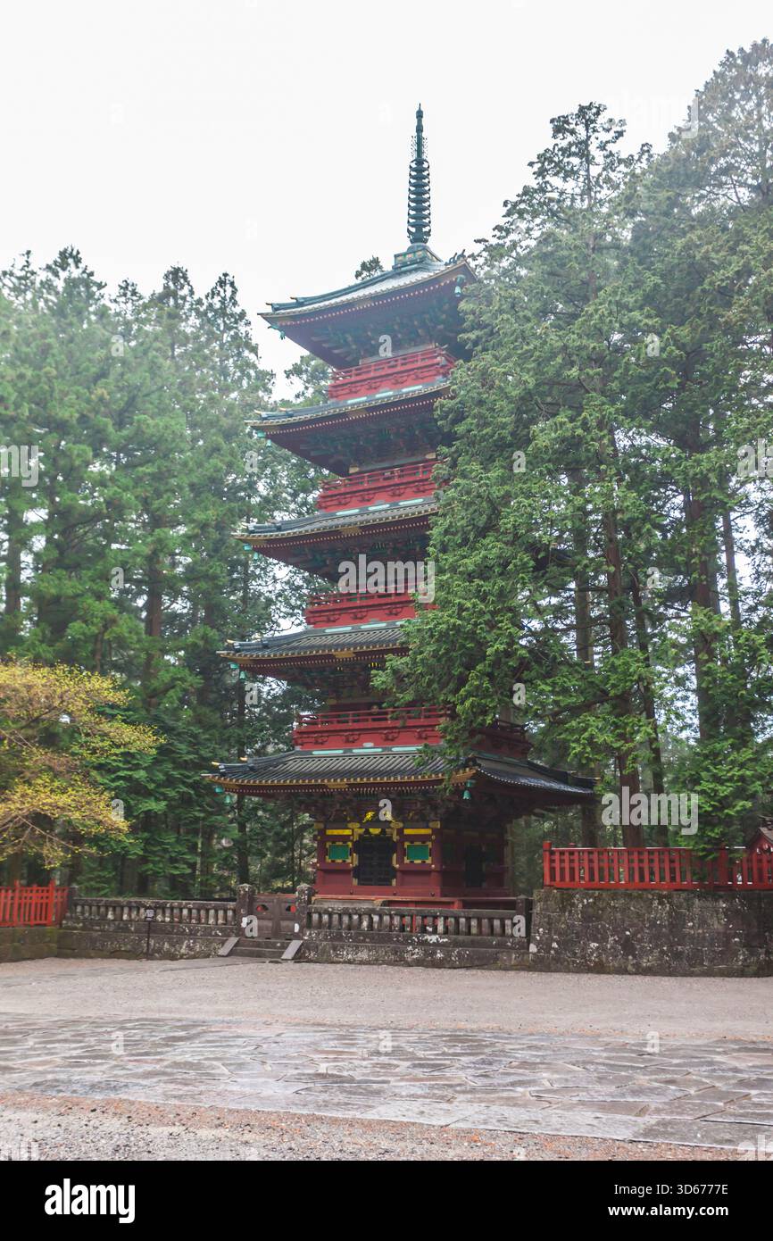 Pagode der Toshogu-Shrine in Nikko, Präfektur Tochigi, Japan Stockfoto
