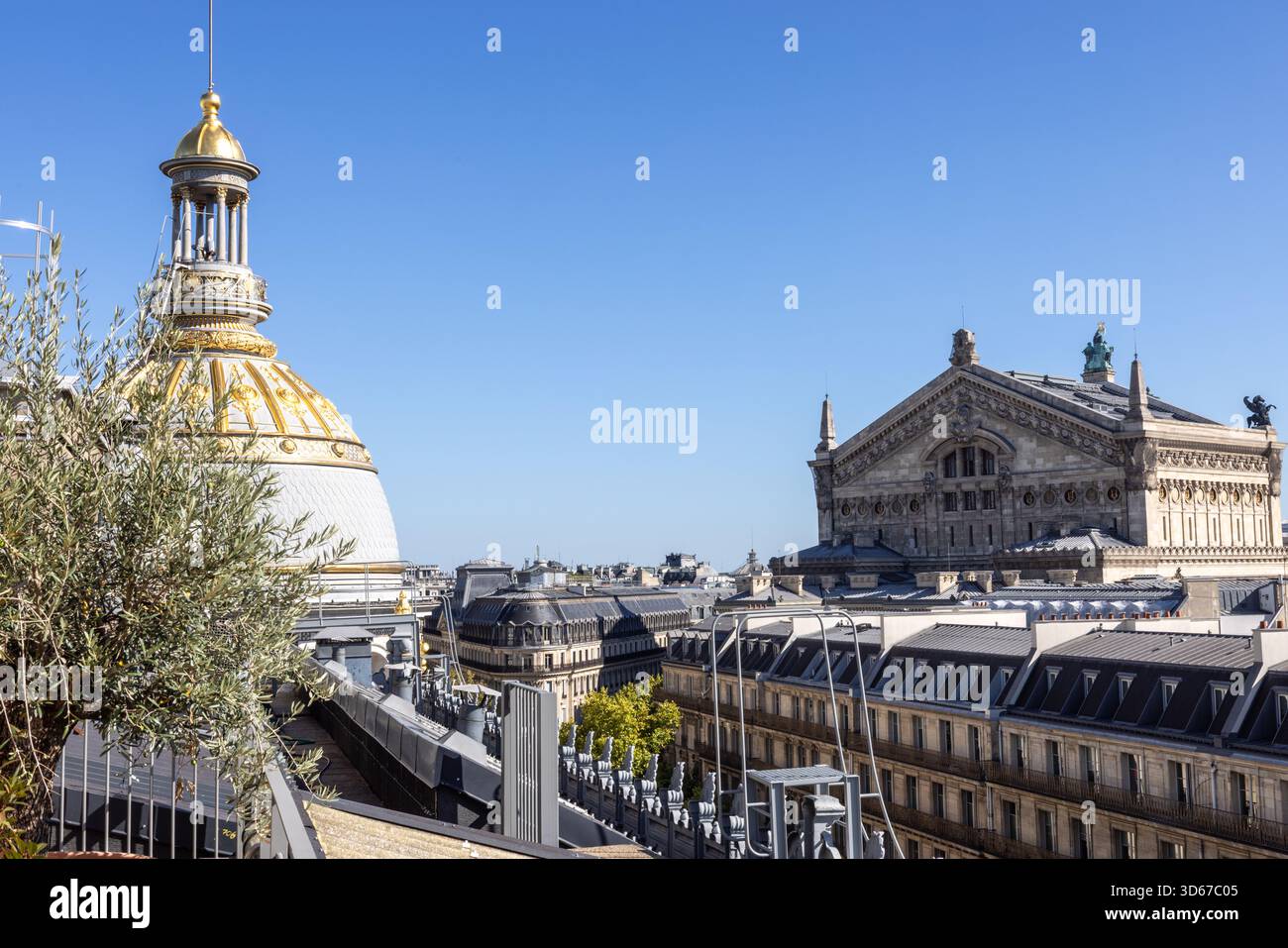 Paris, Blick von der Terrasse des Kaufhauses Printemps Haussmann auf eine der Kuppeln Stockfoto