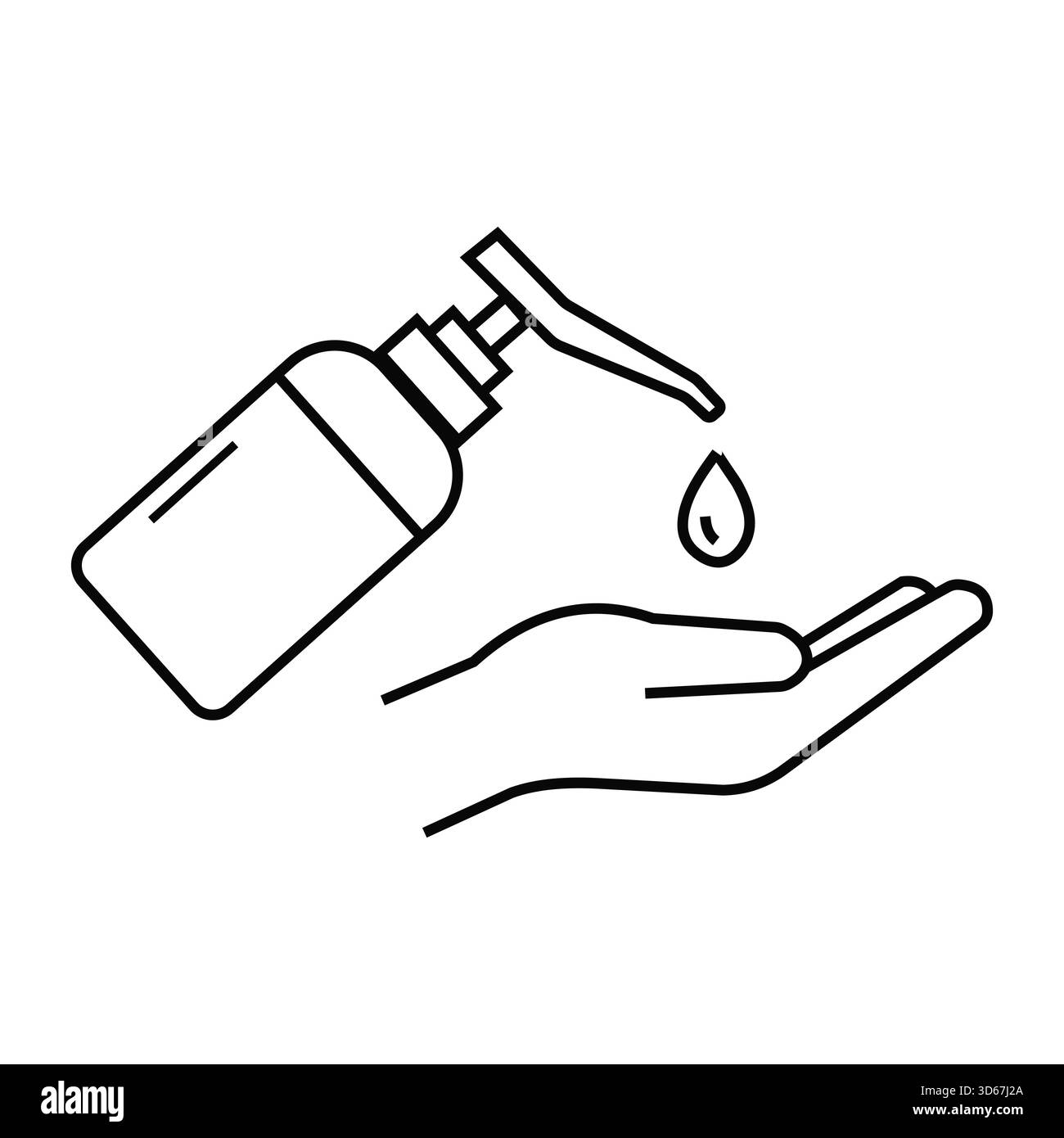 Handdesinfektionsmittel wird auf eine Hand gegeben, um Hygiene und Sauberkeit zu fördern, isoliert auf Vektorillustration Stock Vektor