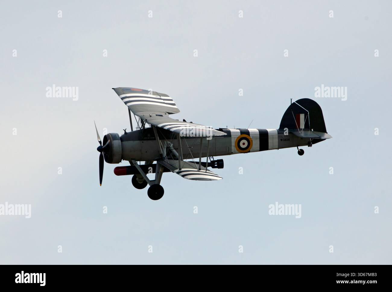 Close-up von Fairy Swordfish Mk1 (W5856), ausgestellt auf der Battle of Britain Air Show, IWM Duxford, 2025 Stockfoto