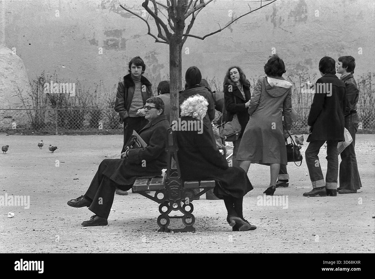 1975, Paris, Rive, Leute. Stockfoto